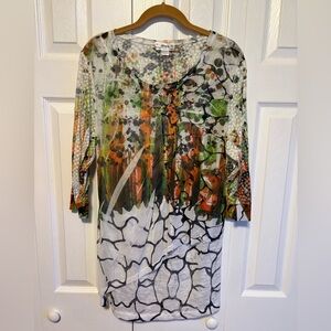 Kamana Colorful Abstract Long Sleeve Tunic